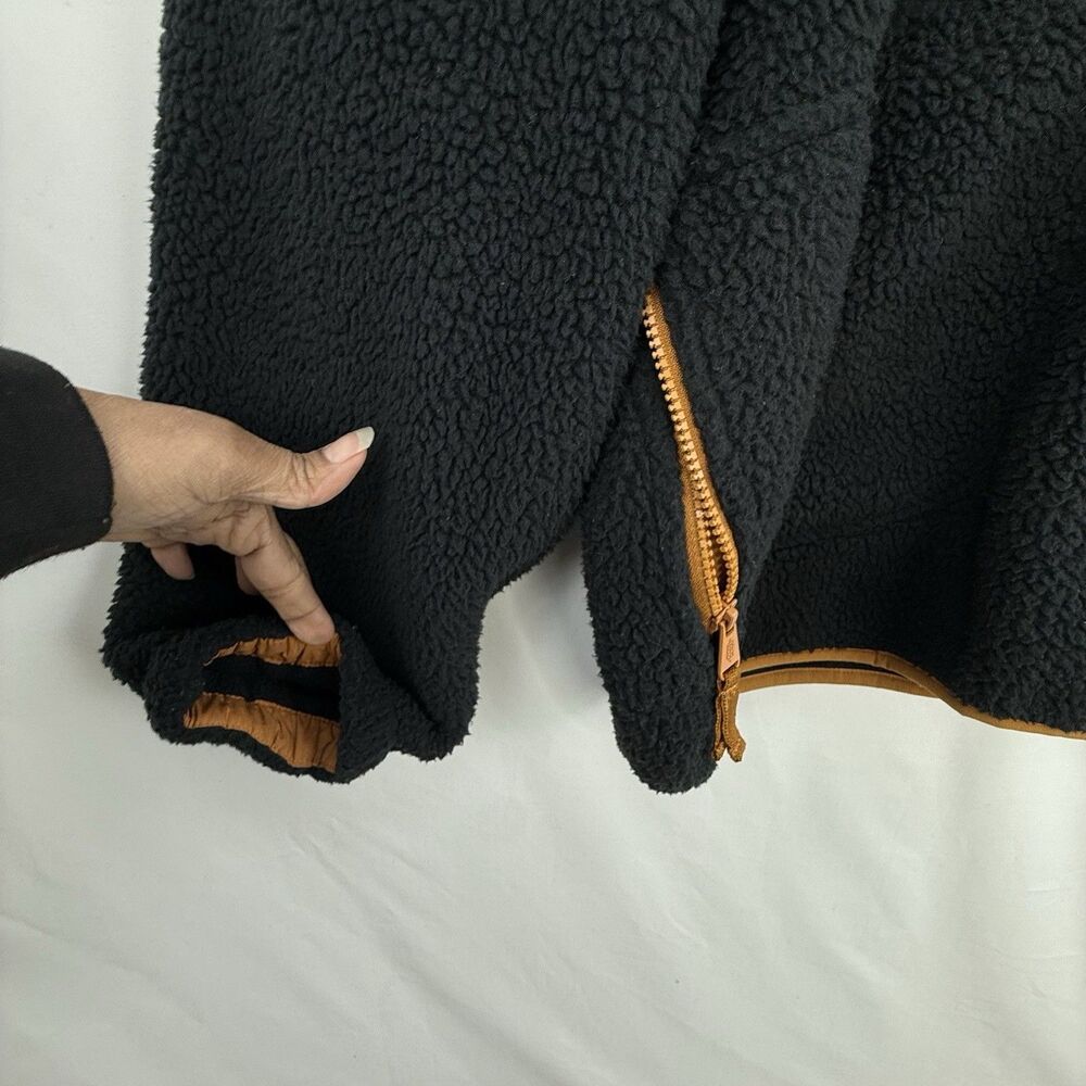 Free People Hit The Slopes Colorblock Pullover Fleece Womens XL Black & Tan - Picture 12 of 16